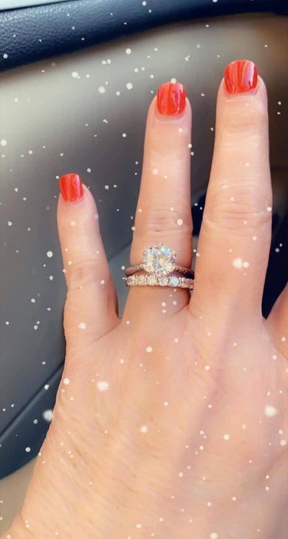 T Ring Solitaire & Forever Band Set