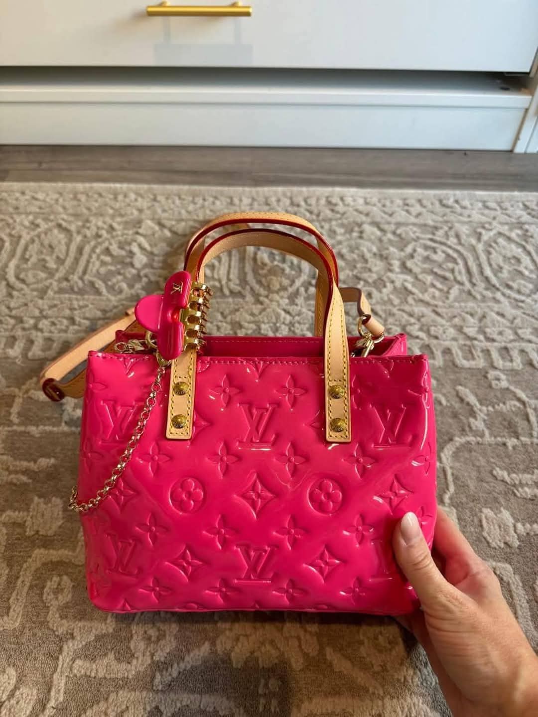 L Hot Pink Mono Bag