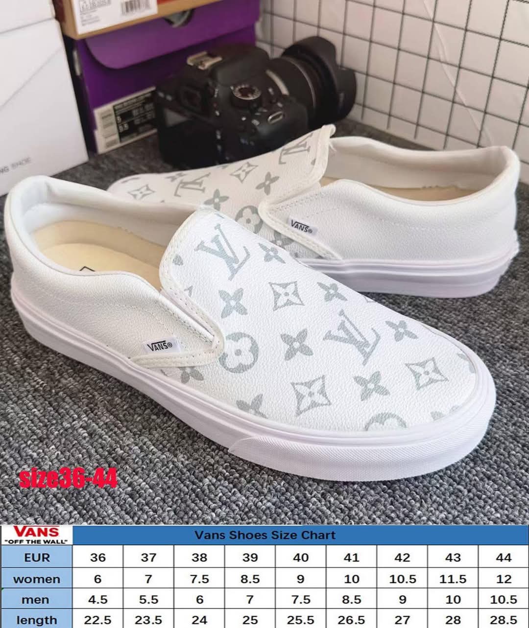 V White Boujee Slip on
