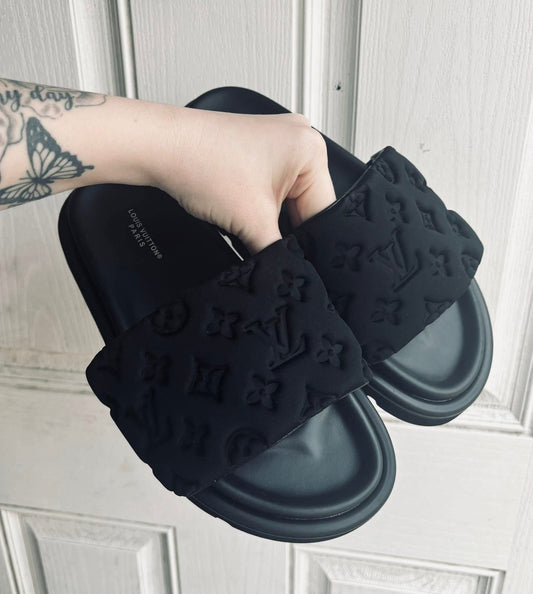L Pillow Slide Sandal Black