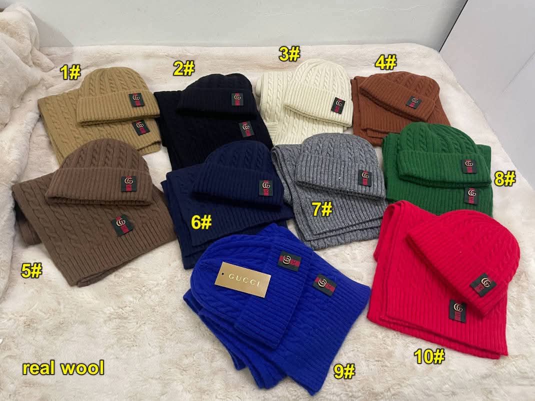 G*G Hat & Scarf Set (Real Wool)