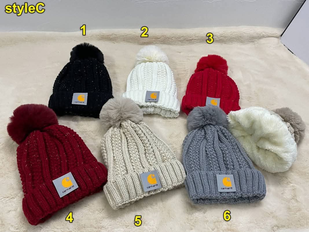 Chartt Thick Knit Pom Hats