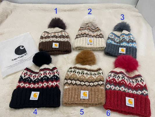 Chartt Thick Knit Pattern Hats