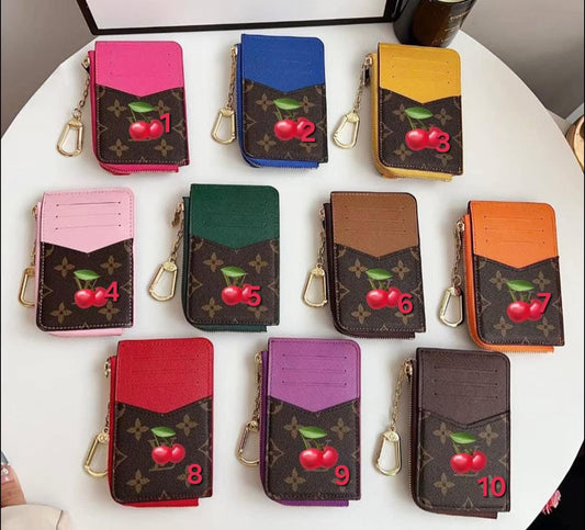 L Cherry Keychain Wallets New