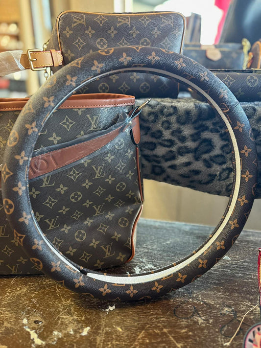 Elle Brown Steering Wheel Cover