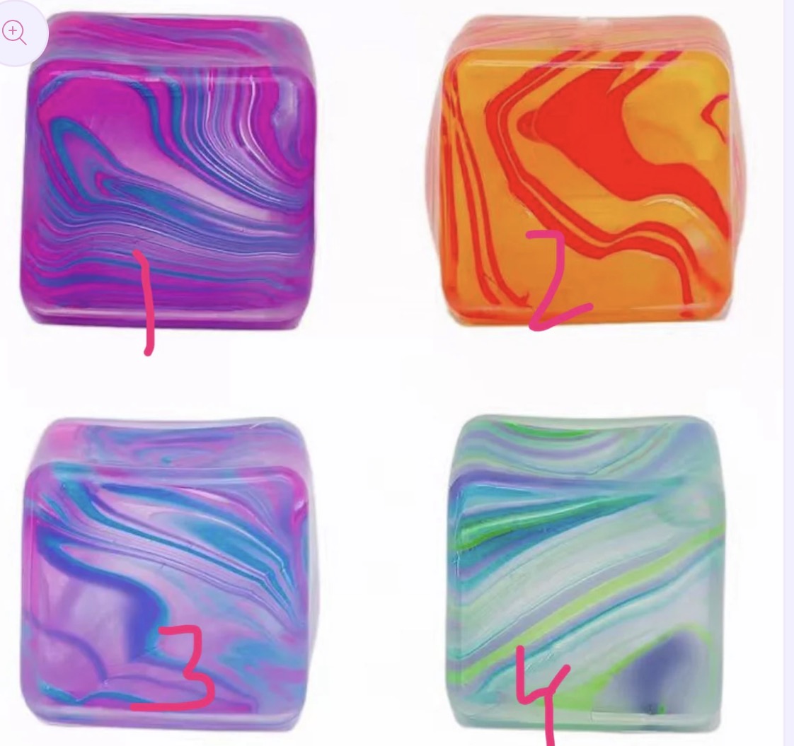Tye dye cube squish