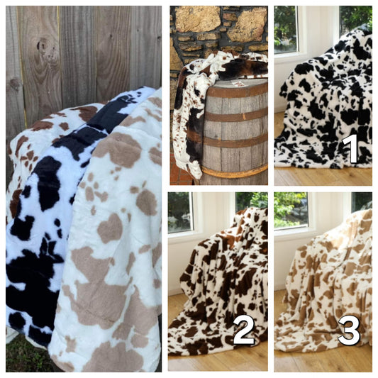 Cow Print Throw Blankets