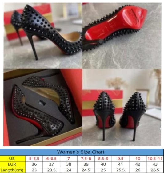 LouB Red Bottom Studded Heels