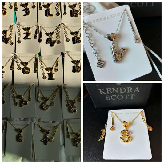 K-S Bubble Jewel Initial Necklace