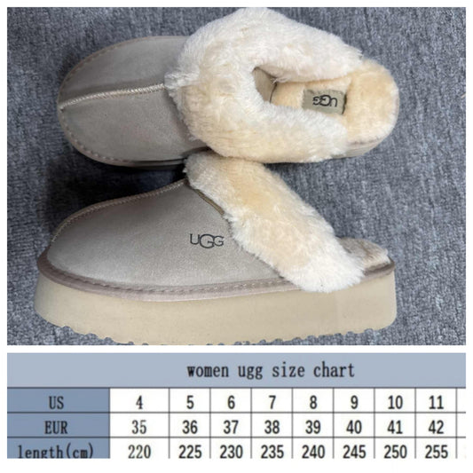 U Grey Fur Slip-On Boots