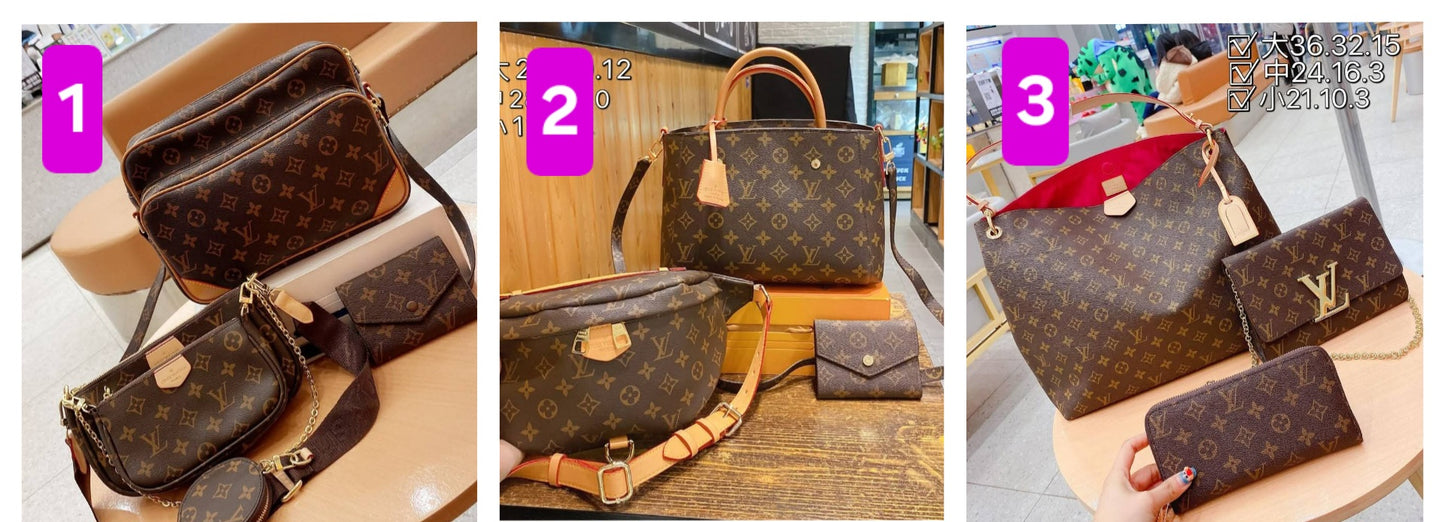 L Mono 3pc Bag Sets