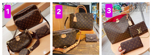L Mono 3pc Bag Sets