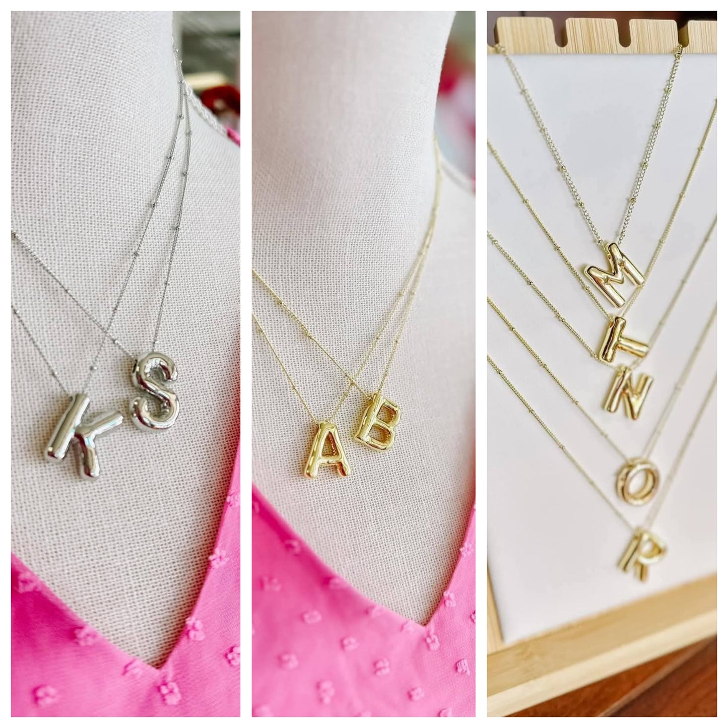 Bubble Initial Necklace