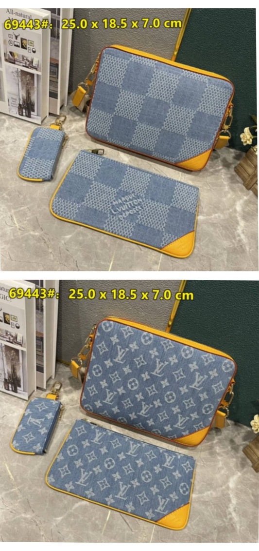 L Denim Messenger Bag Sets