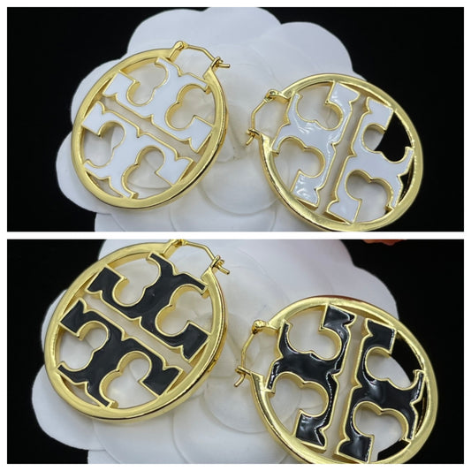 TB Large Logo Hoop Earrings