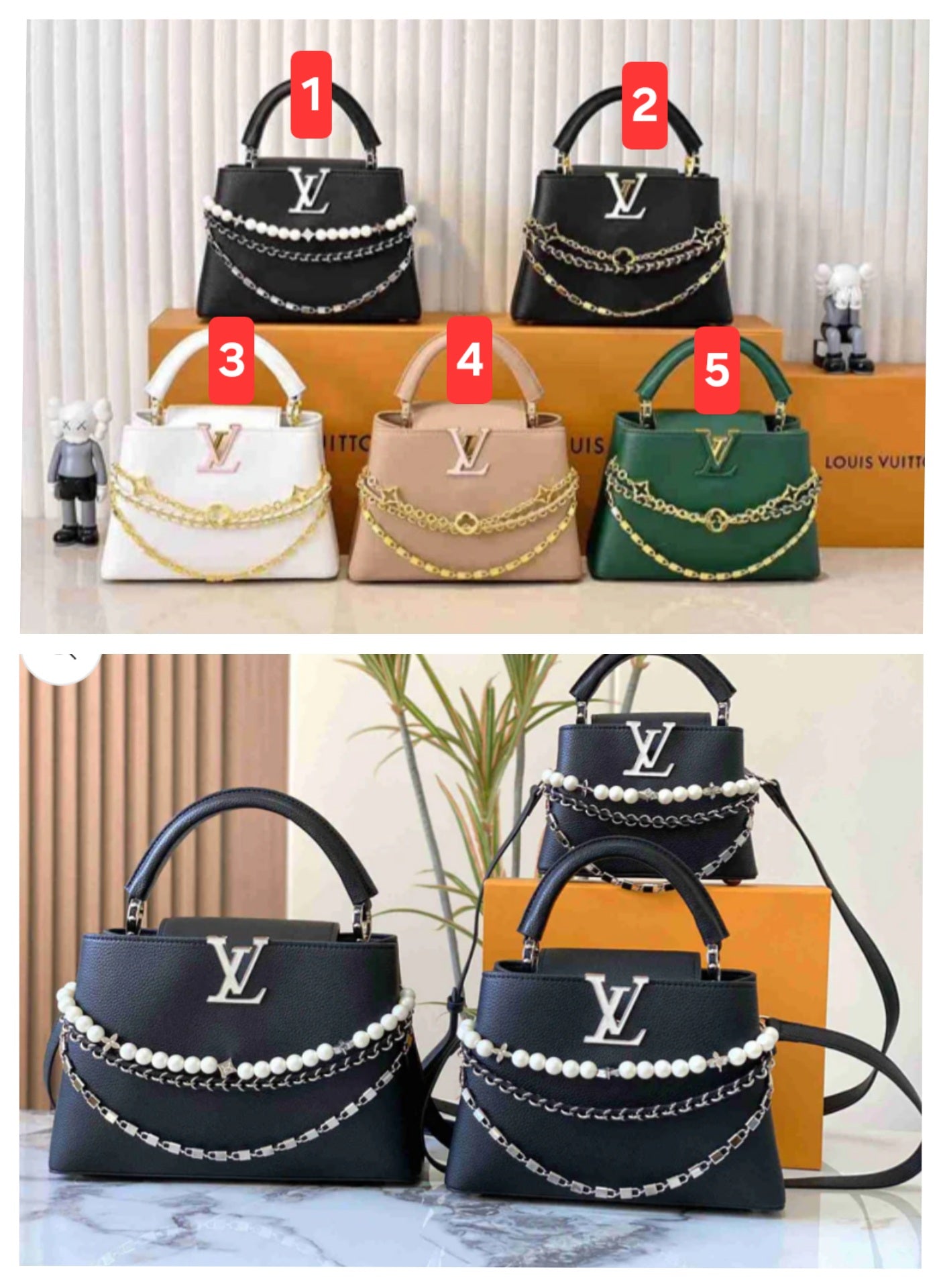 L Bags w Charm Chain