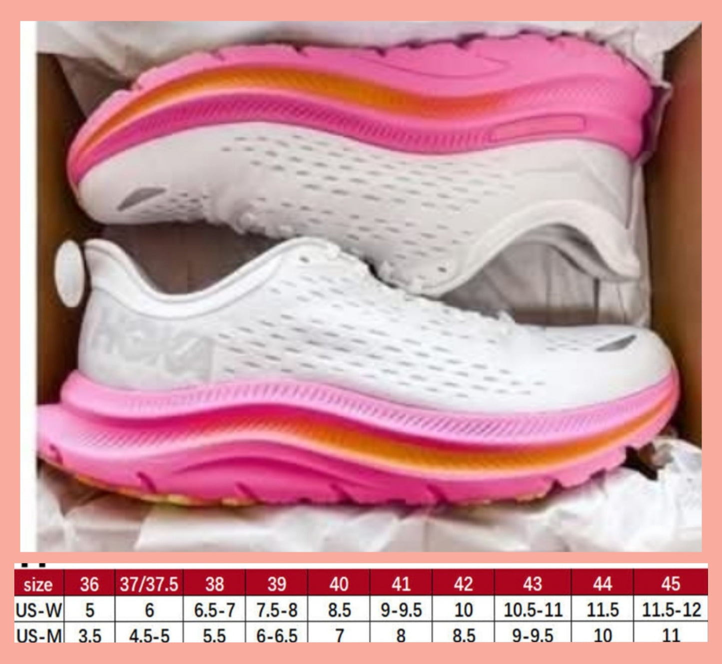 H*ka Sneakers White/Pink/Orange