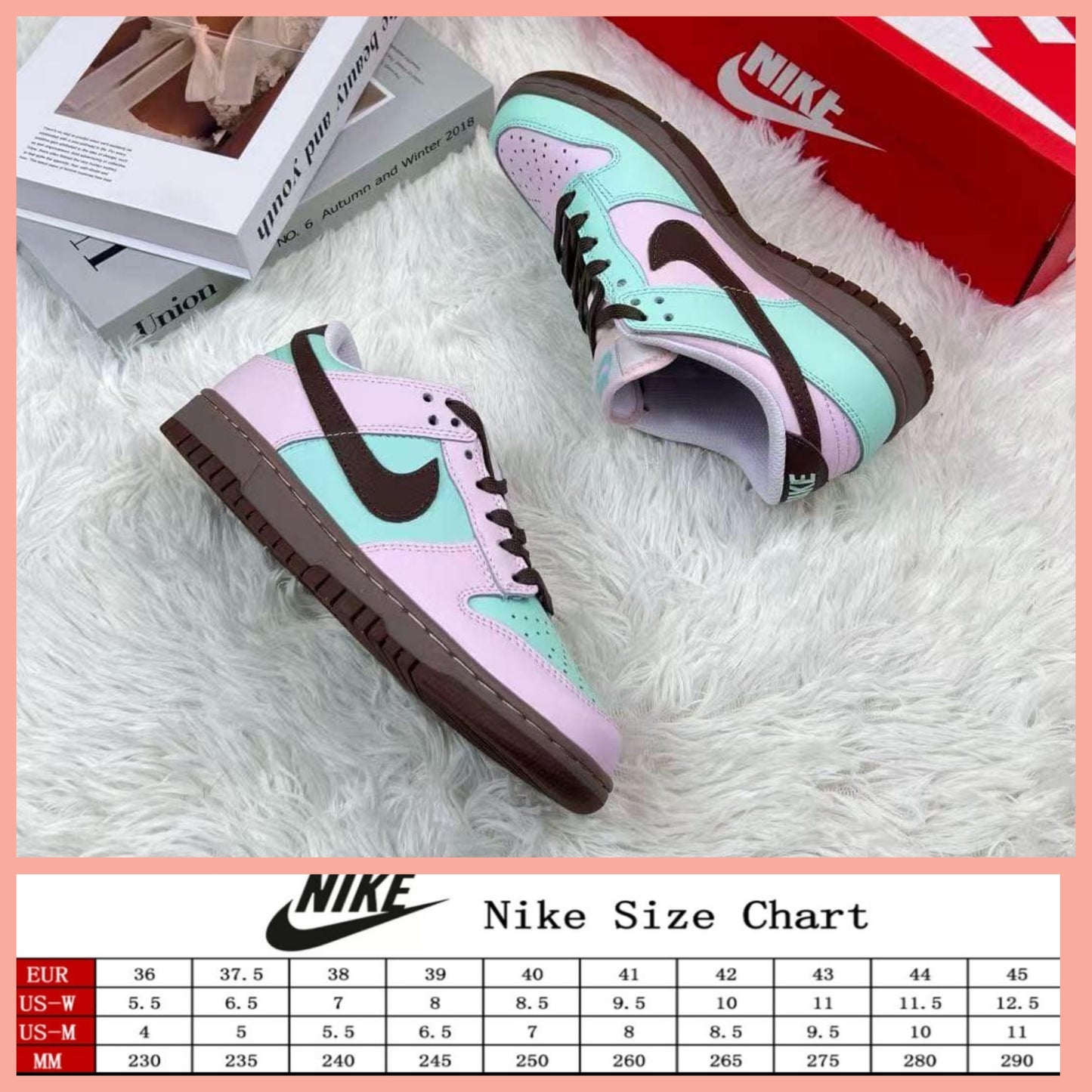 NKE Sneakers Pink/Teal/Black