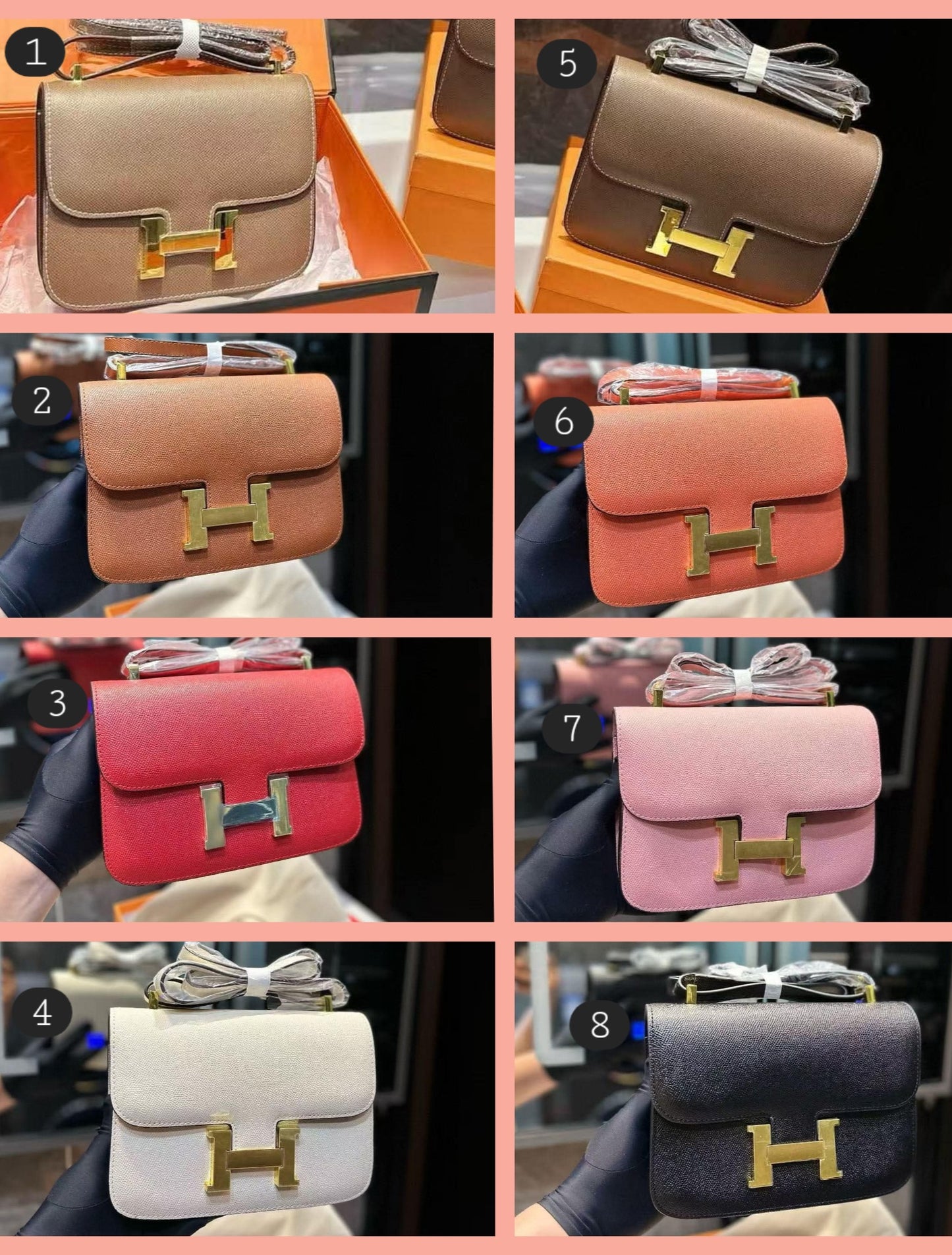 H Constance Bags 1-8