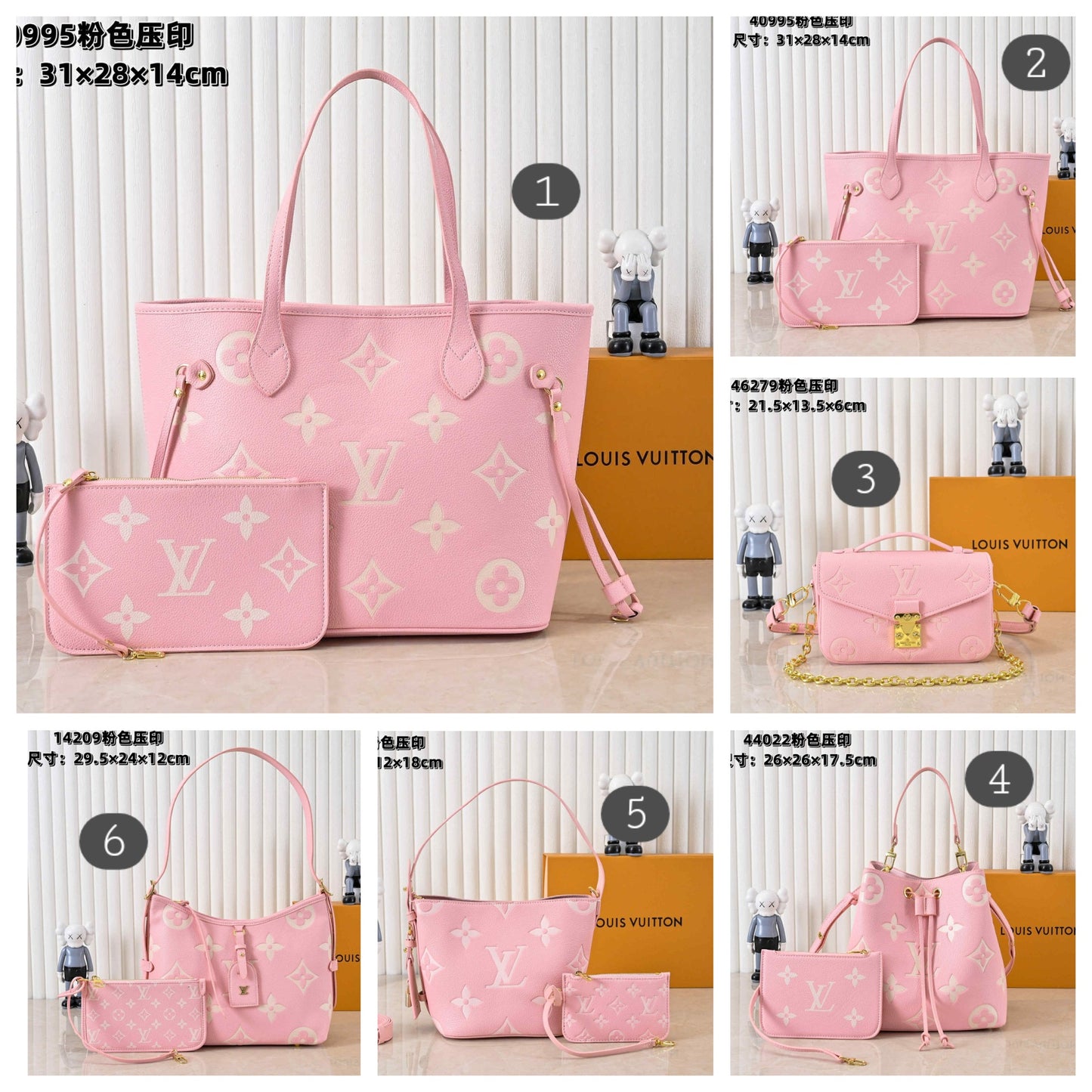 L Pink/White Mono Collection