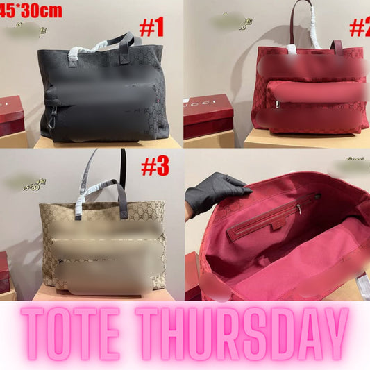 Double g zip front tote