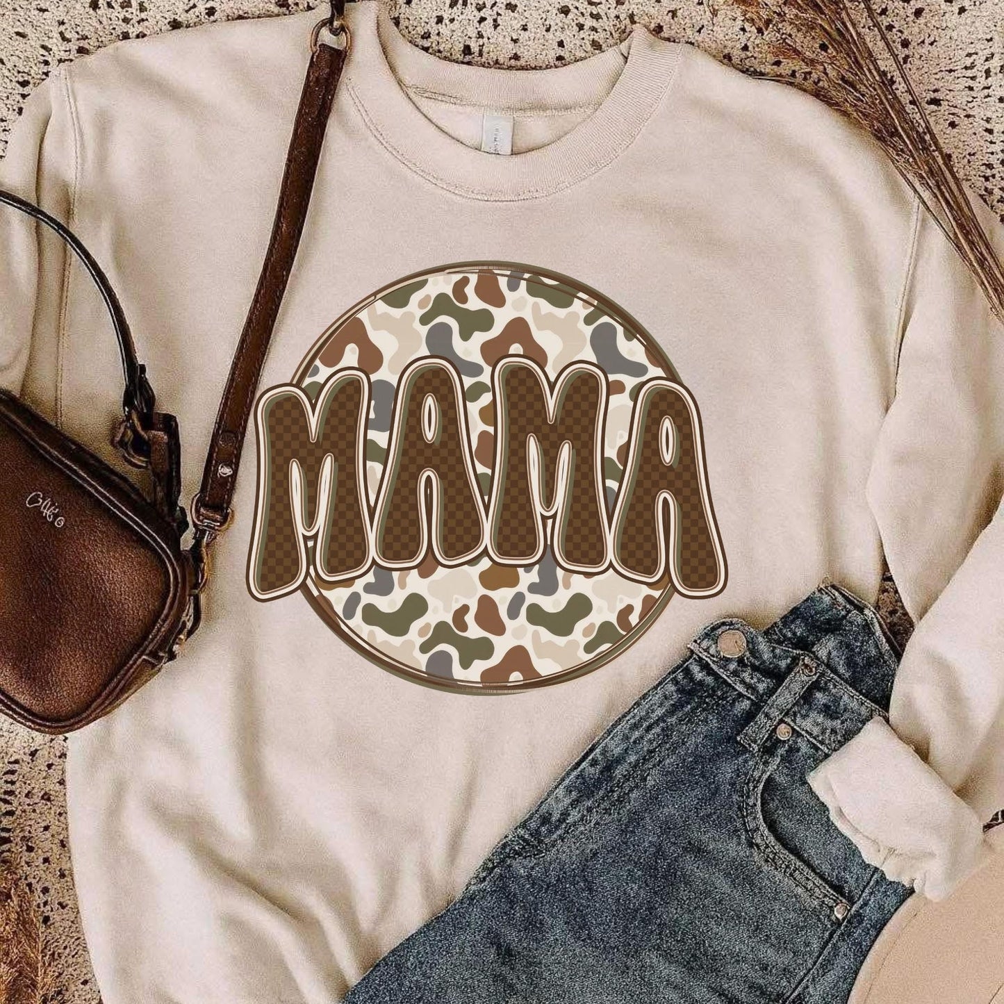 Mama Boujee camo  Pullover