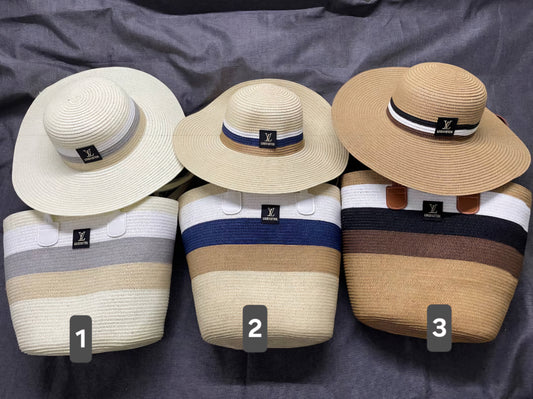 L Thick Stripe Hat/ Bag Sets