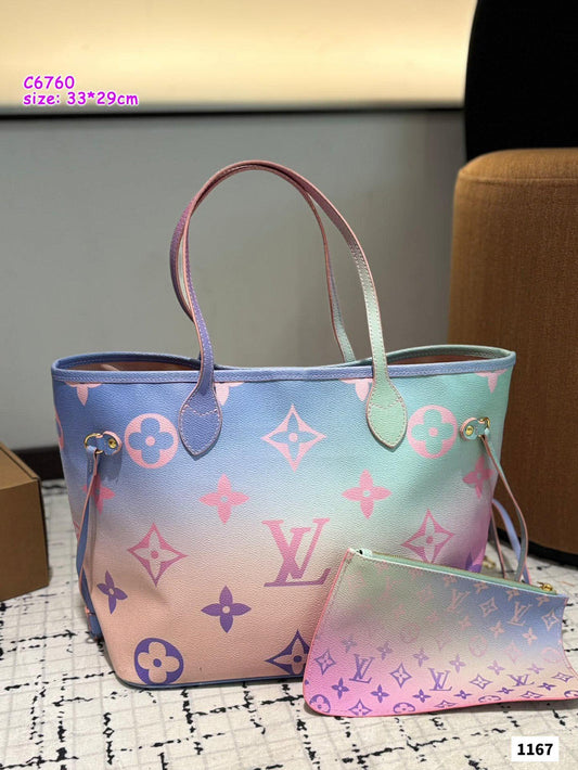 L Never-Full Ombre Bag Blue/Pink