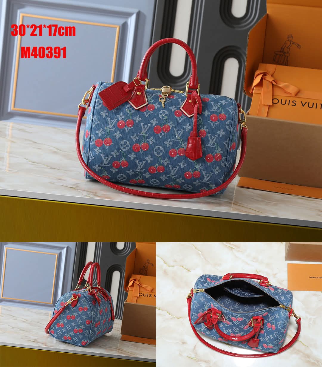 L Cherry collection denim Speedy