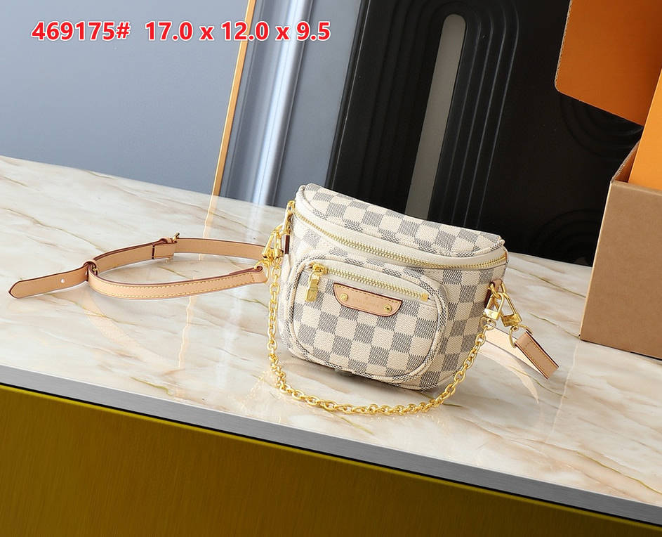 L Mini Bum Bag White Checker