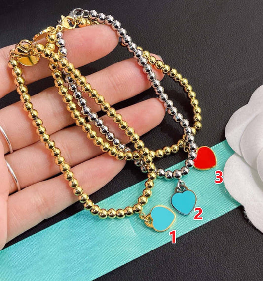 T&C Beaded Heart Bracelet