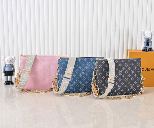 L Denim Bags Pink/Blue/Black