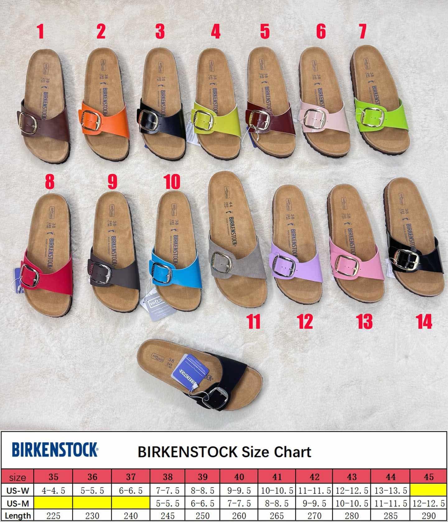 B-irk 1 Strap Sandals NEW (8-14)