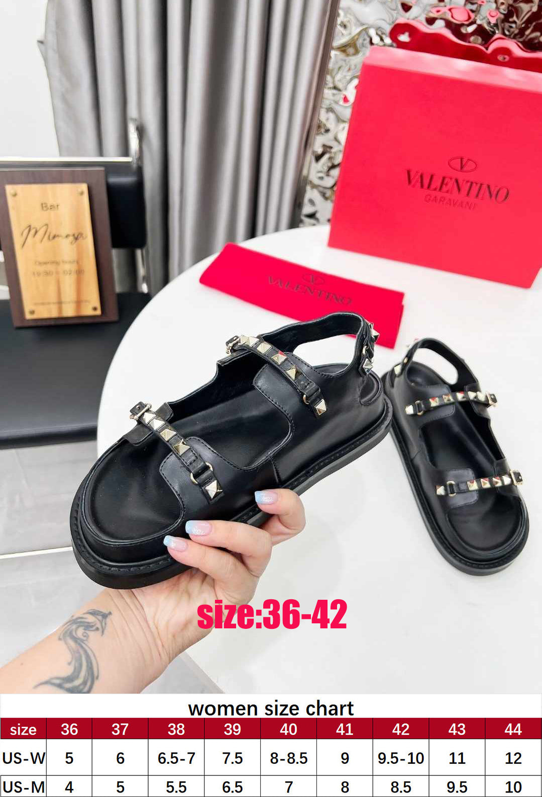 Val Black Studded Sandals