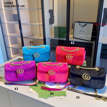 G*G Quilted Velvet Bright Bags