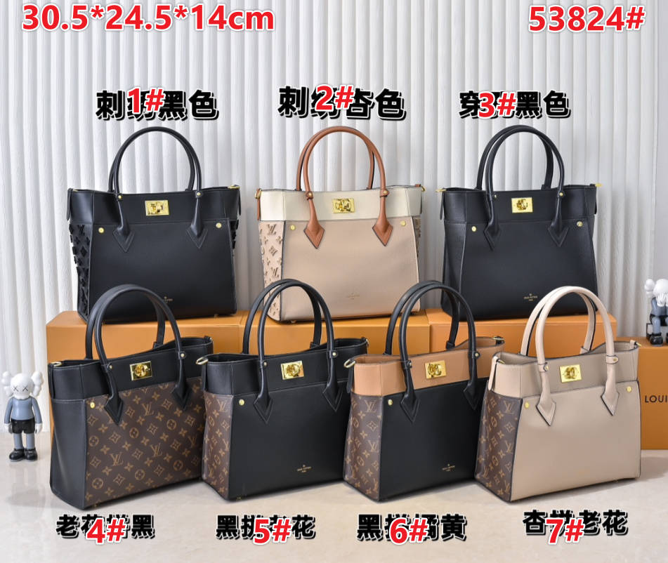 L Mono On-My-Side Tote Bags
