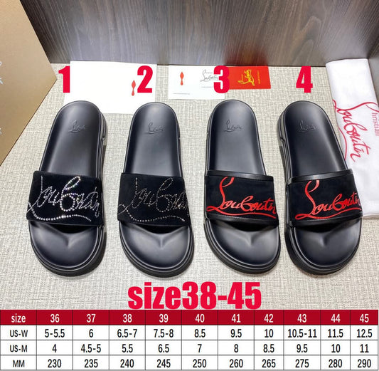 LouB Red Bottom Slides 1-4