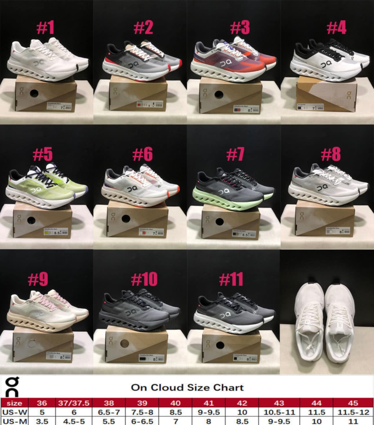 On C Shoes Styles 1-8