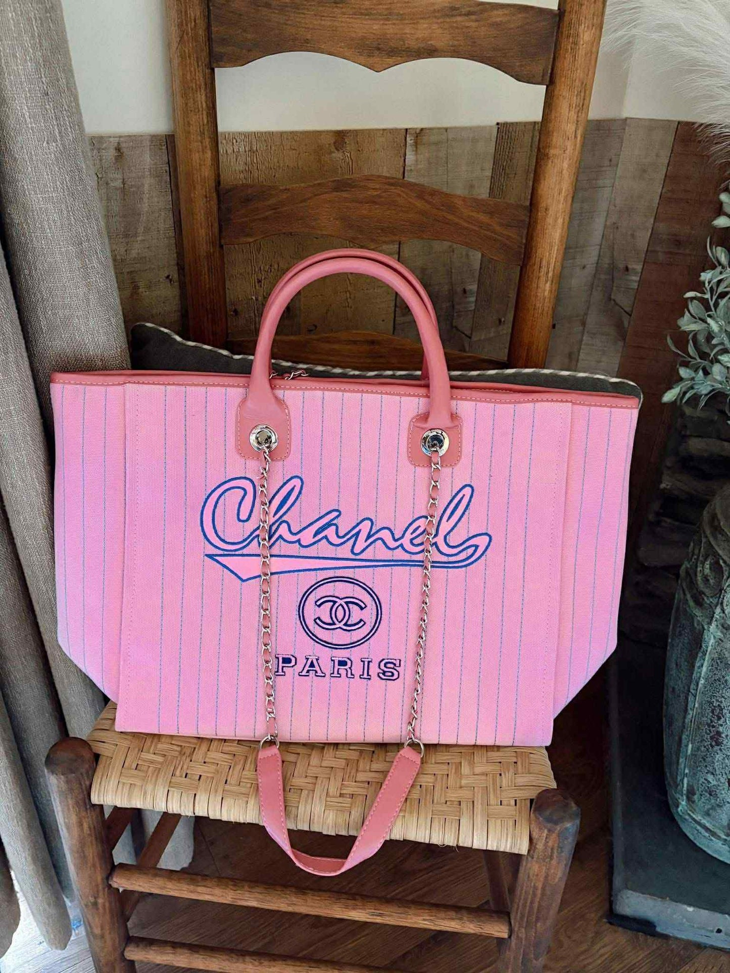 CC Pink Stripe Tote Bag