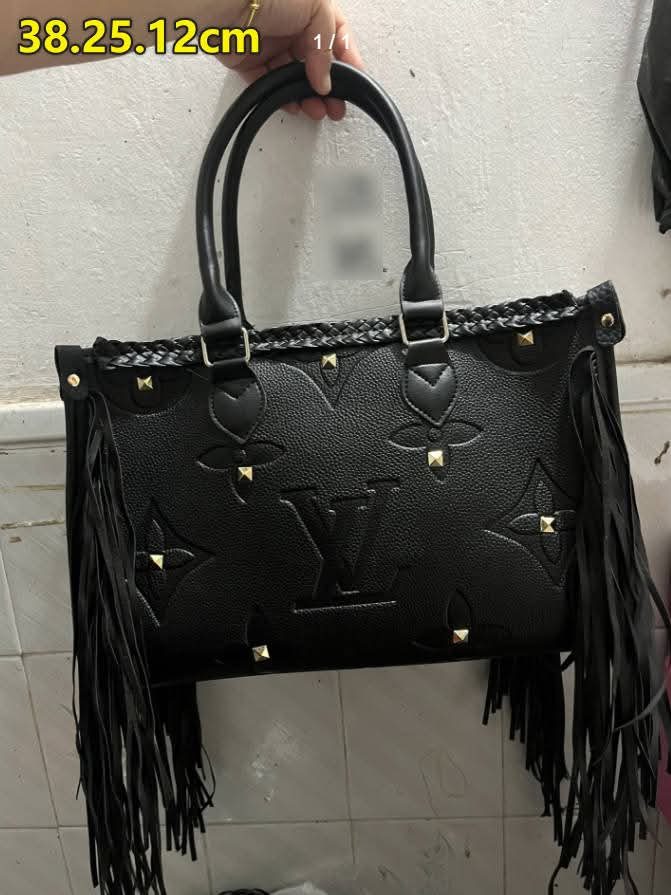 L Black Fringe Bag