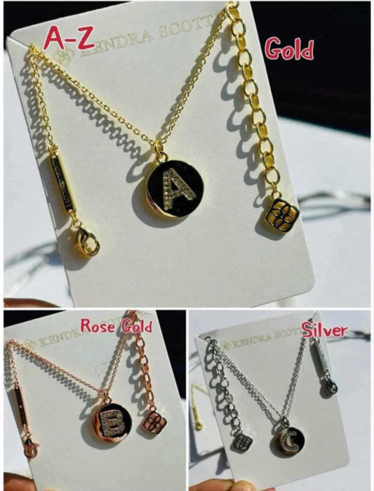 K-S Round Initial Necklace