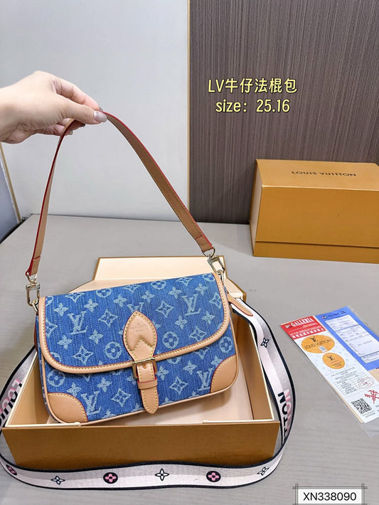 L Denim/Mono Diane Bag