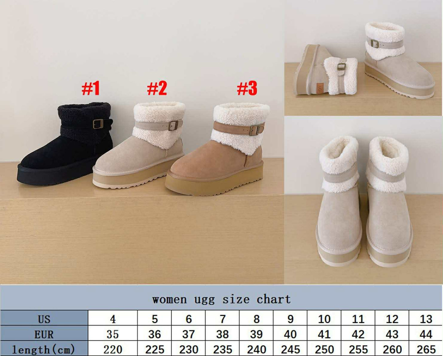 U Boots w Fur& Strap