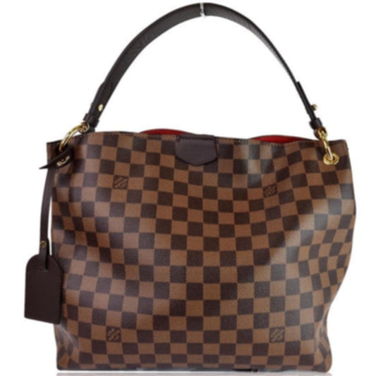 L Brown Checkered Bag