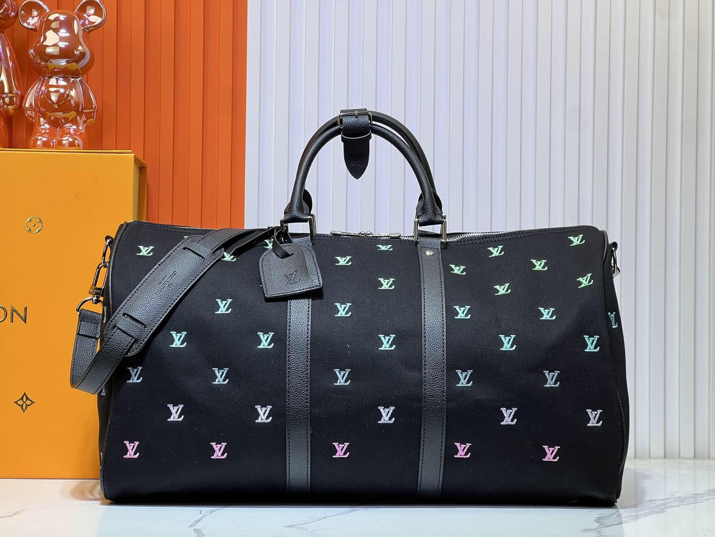 L Embroidered Logo Duffle