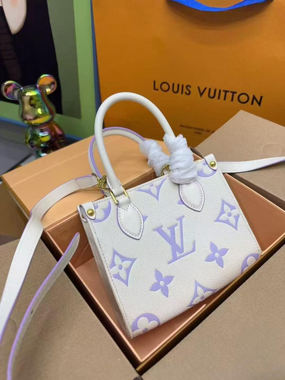 L Bag White/Lavender