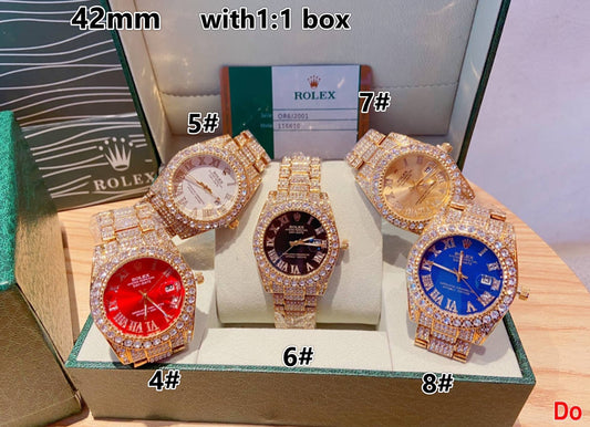 R Watches Encrusted 4-8 -Gold