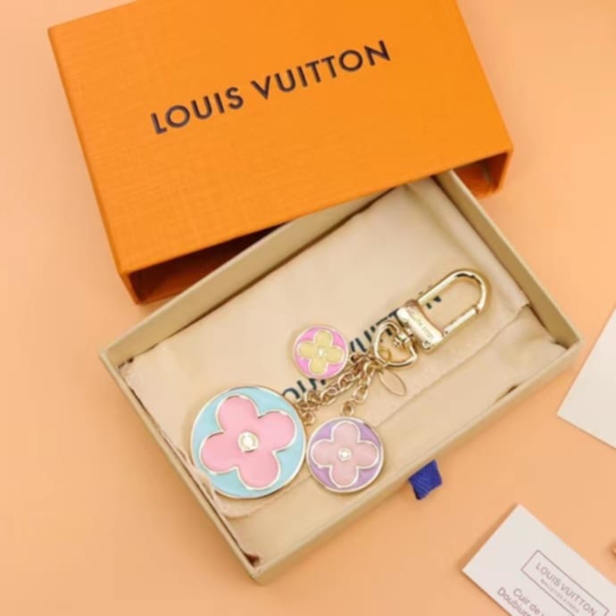 L Flower Charm Keychain