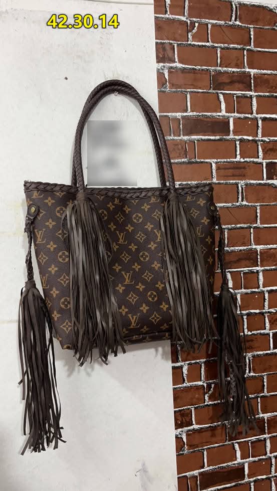 L Boho Fringe Tote New
