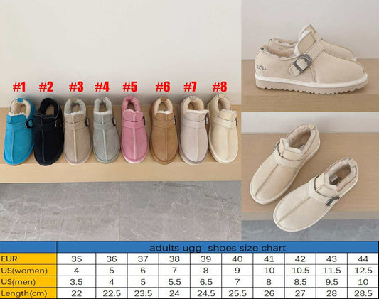 U Fur Lined Buckle Shoe